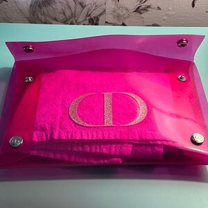 Pink Dior makeup pouch